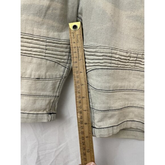 Rocawear Denim Jean Streetwear Shorts Men's Size 30 Light Blue Zip Up Distressed - Picture 8 of 15